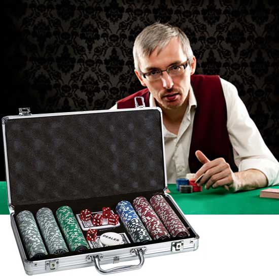 מזוודת פוקר 300 ז'יטון מקצועית