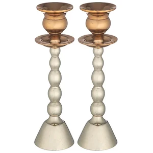 זוג פמוטי אלומיניום מהודרים - כסף ורוז גולד 21 ס