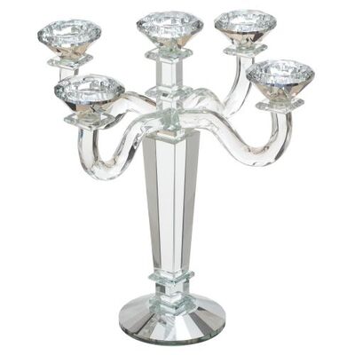 פמוטי קריסטל חמשייה מהודרים 32 ס"מ