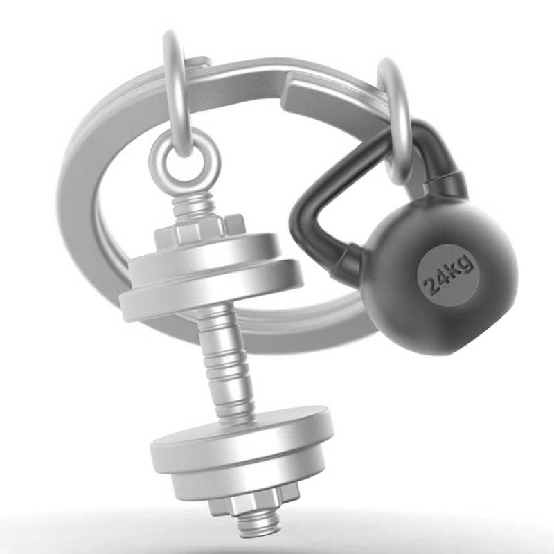 מחזיק מפתחות בעיצוב משקולות