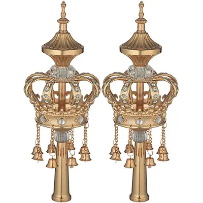 זוג רימונים זהב לספר תורה 32 ס"מ